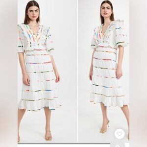 FARM Rio White Multicolor Midi Dress